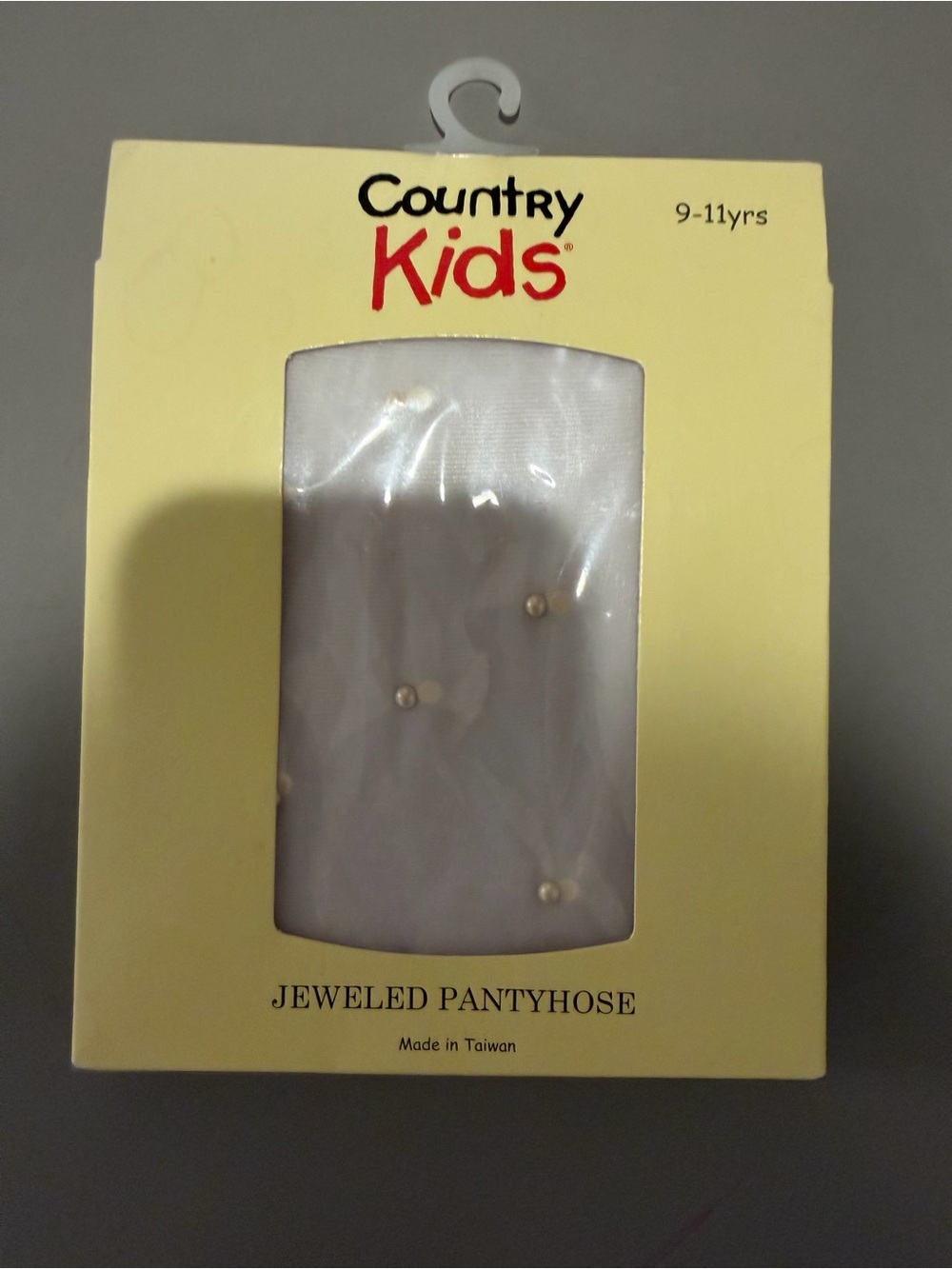 Country Kids White Jeweled Tights with Pearl Accents